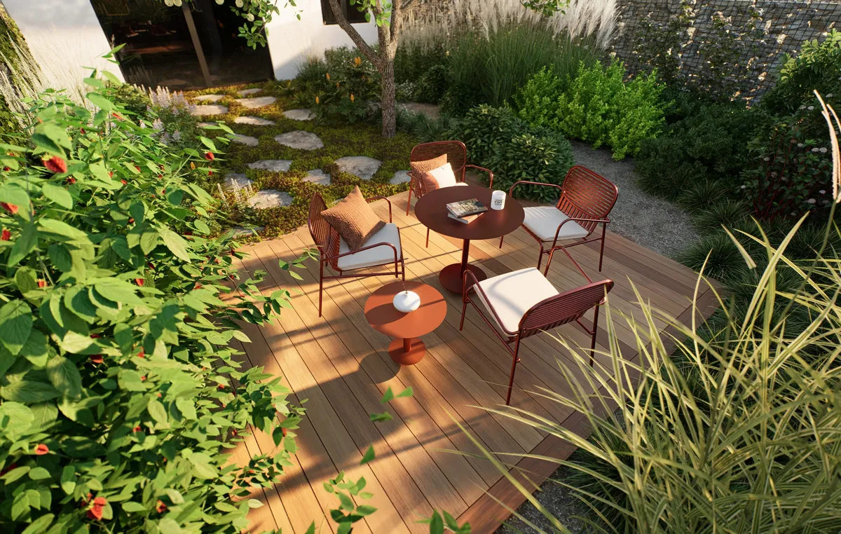 Ogród miejski przy zabudowie bliźniaczej