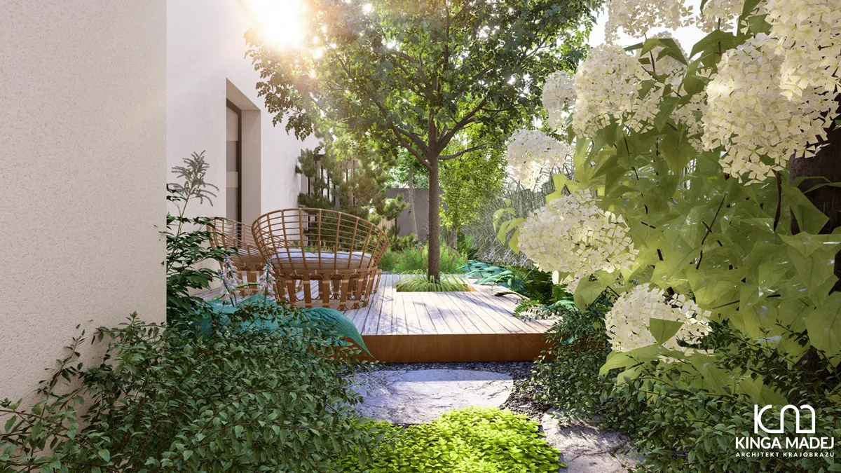 Sielski ogród z kurnikiem