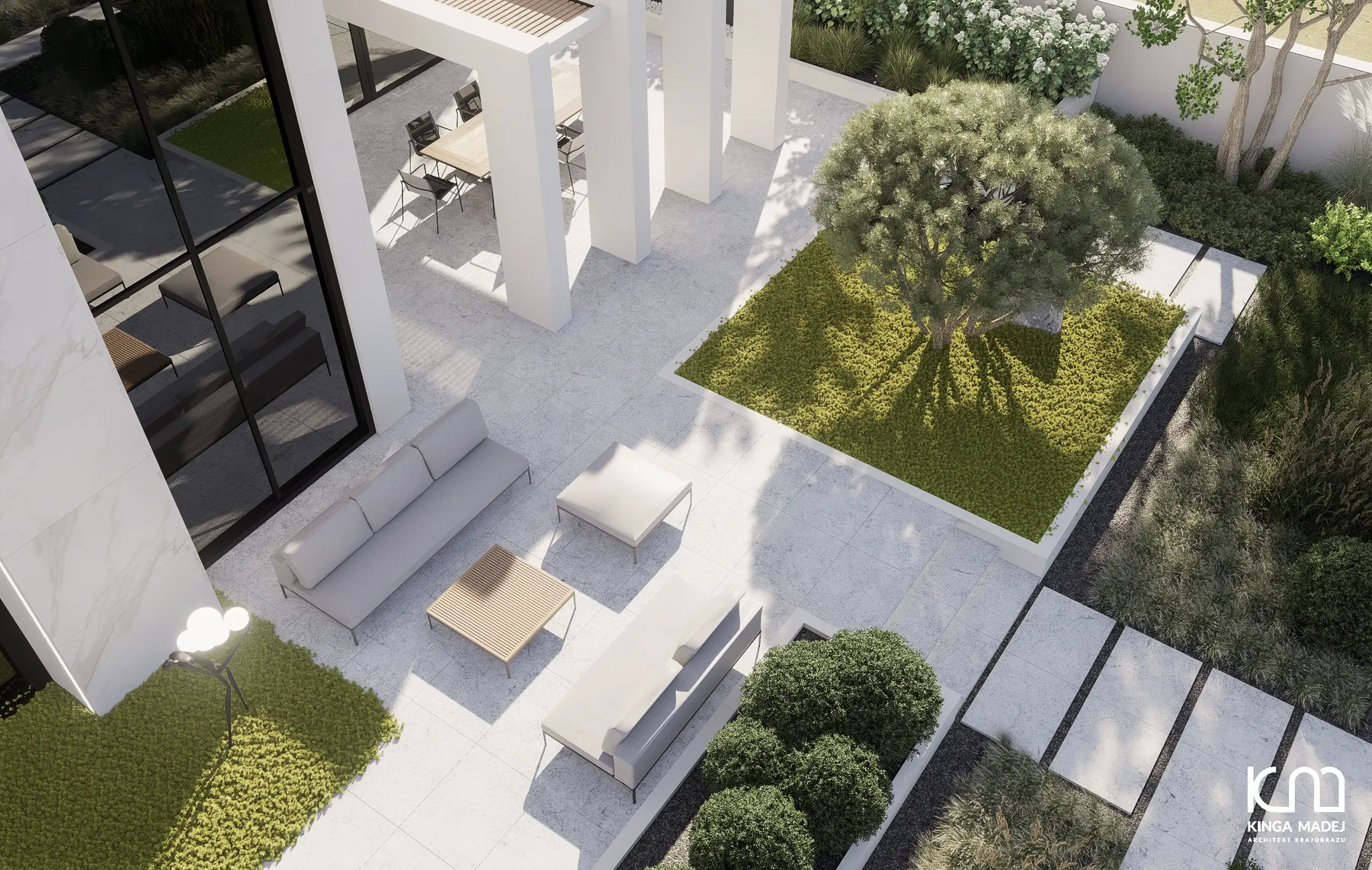 Główne zdjęcie dla Ogród nowoczesny przy willi LK1556