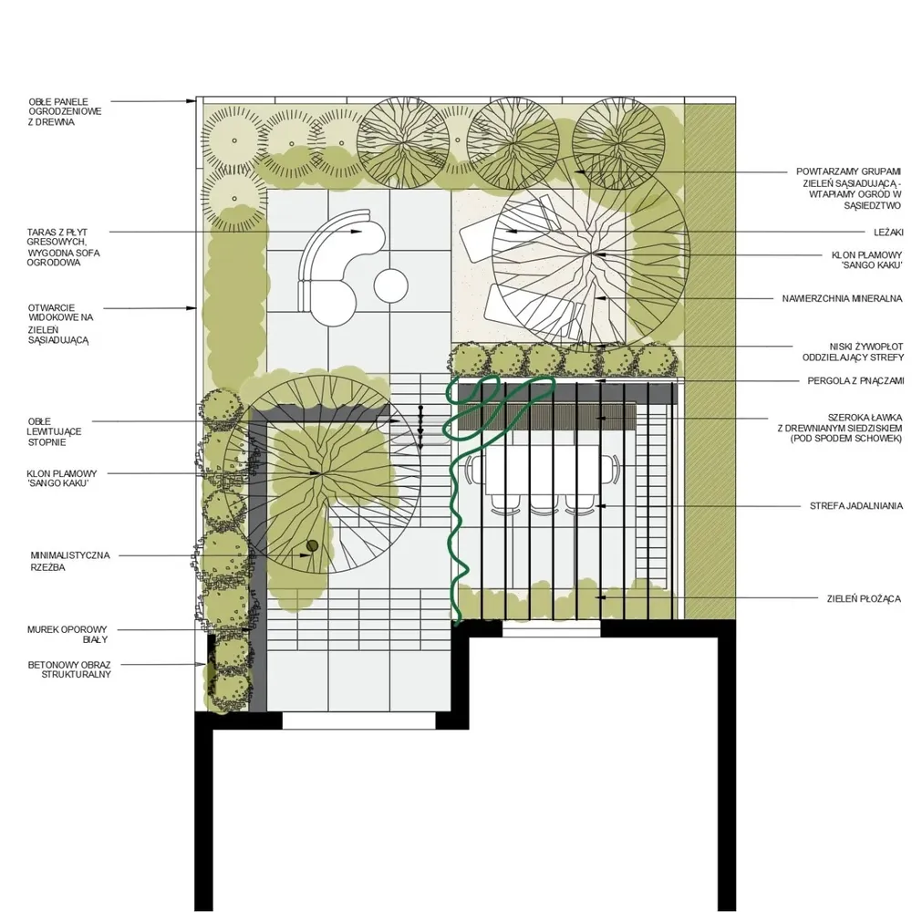 Rysunek koncepcyjny Mały ogród miejski w Gdańsku