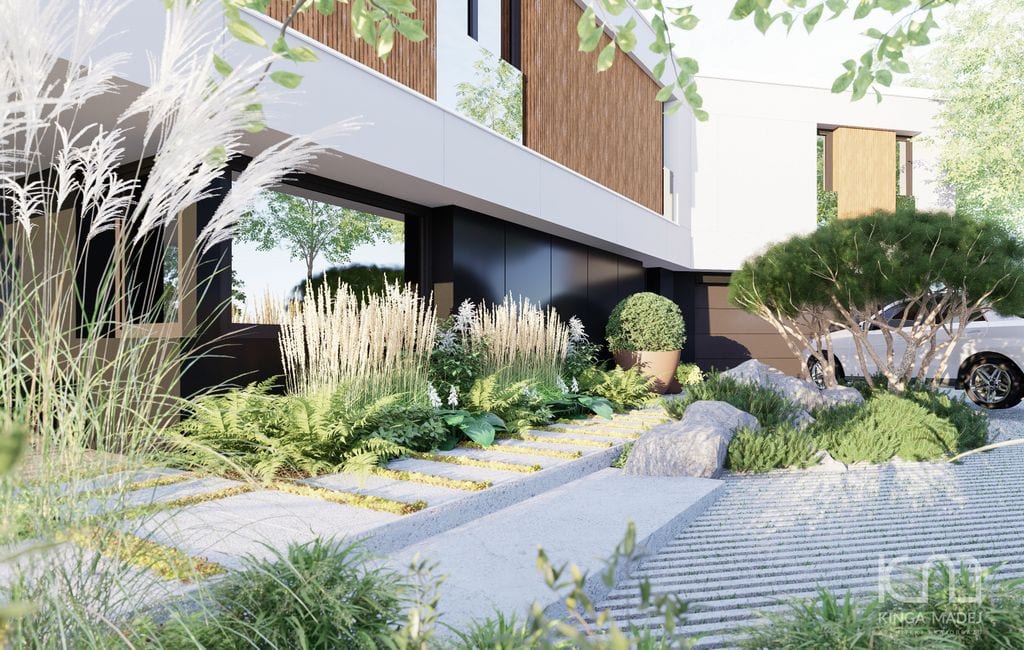 Widok na front od strony strefy warzywnej.