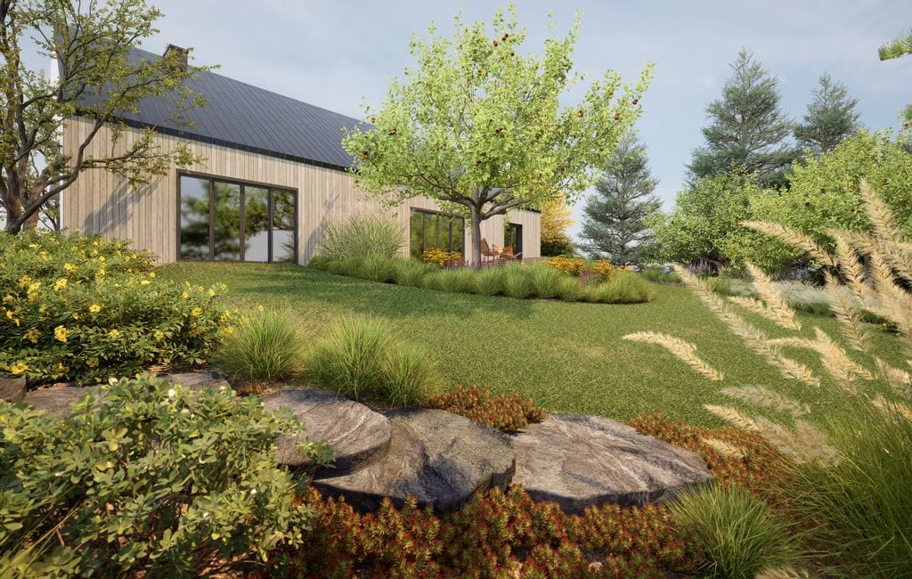 Kamienne schody porośnięte rozchodnikiem