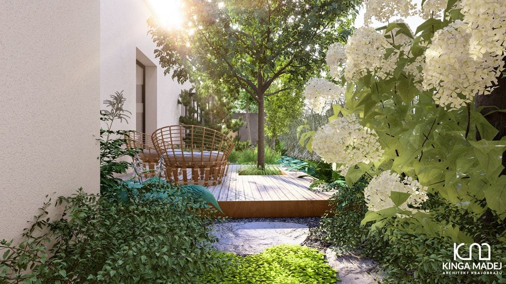 Taras boczny z wygodnymi meblami